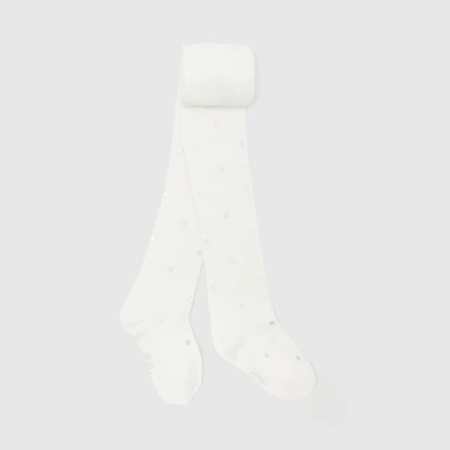 Dívčí punčocháče s lurexovými puntíky