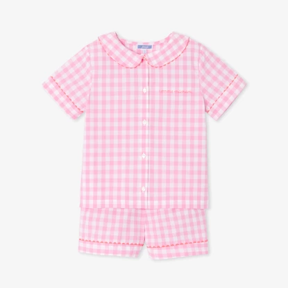 Dívčí krátké kárované pyžamo