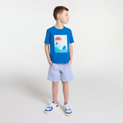 Chlapecké bermudy z pruhovaného kepru