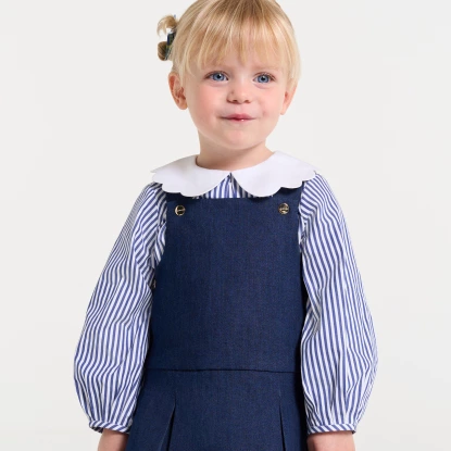 Holčička halenka z pruhovaného popelínu