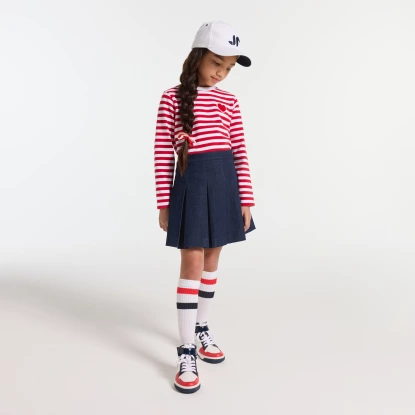 Dívčí plisovaná džínová sukně