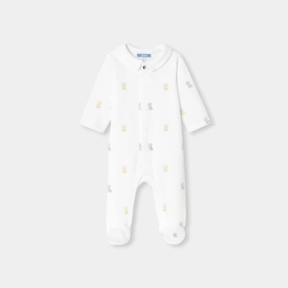 Sametové pyžamo s medvídkem pro miminko